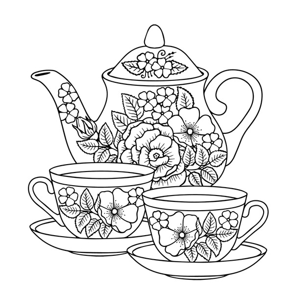 Thousand coloring book tea royalty