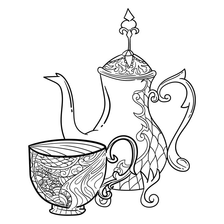 Printable adult coloring pages teacup templates printable free teacup template paper tea cups