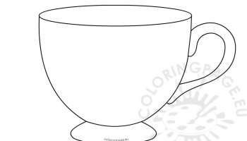 Printable mothers day tea cup card template coloring page