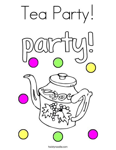 Tea party coloring page