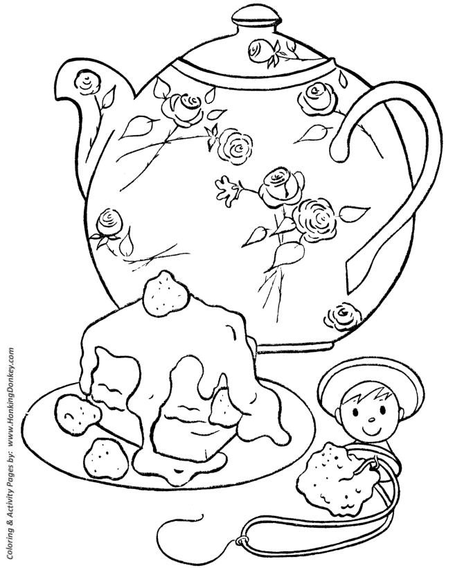 Birthday coloring pages free printable kids birthday tea and cake coloring activity pages for pre