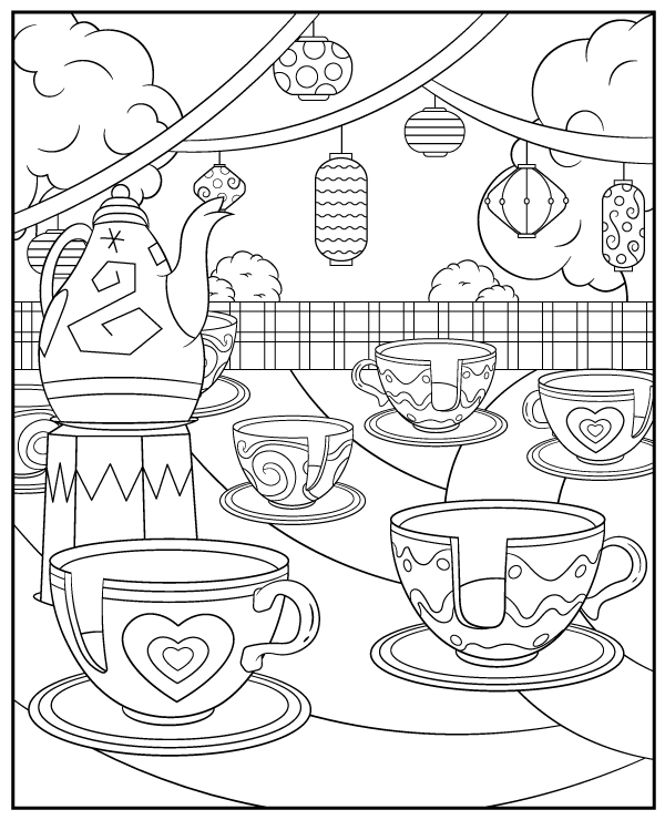 Disneyland coloring pages mad tea party