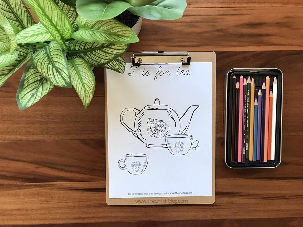 Tea party coloring pages â free printables â the art kit