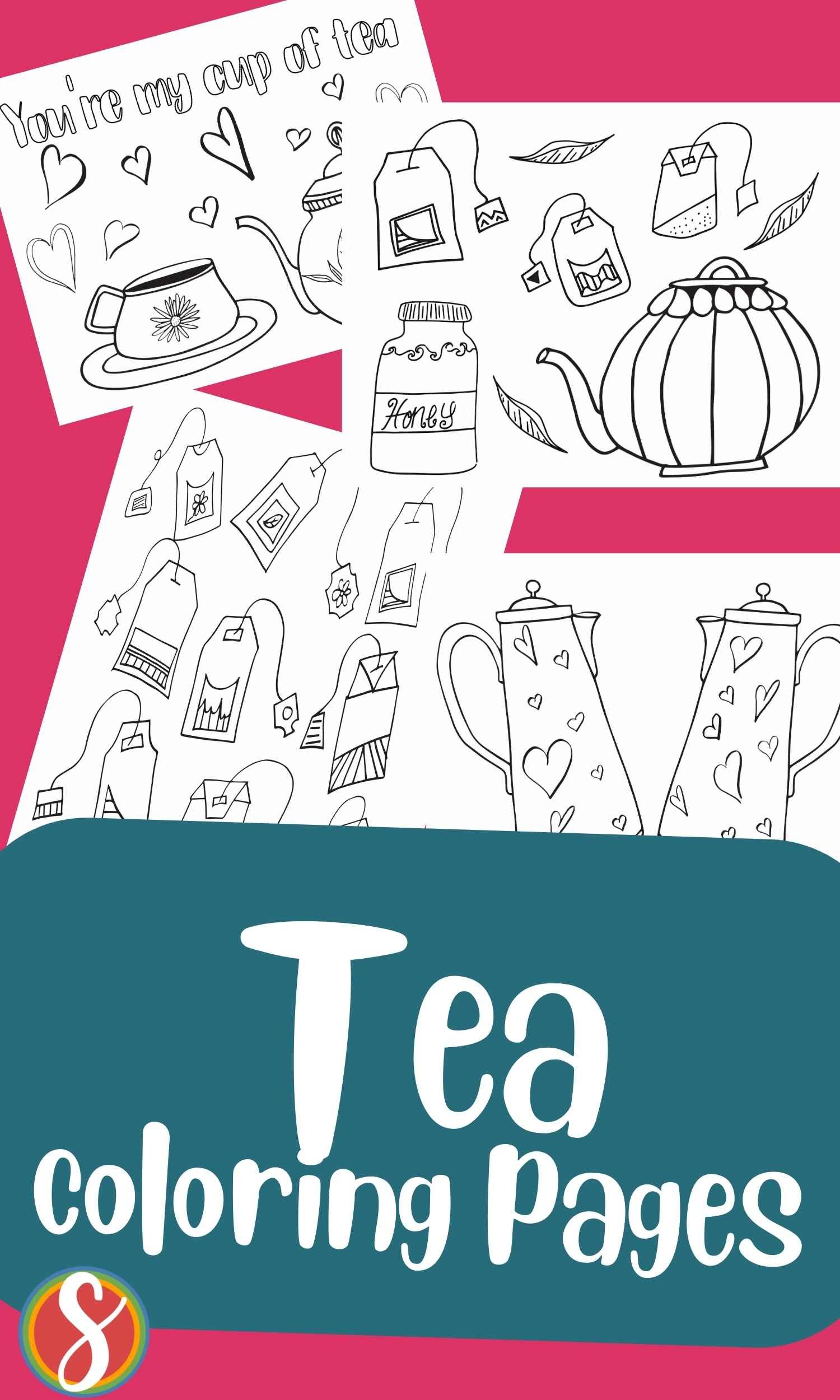 Free tea coloring pages â stevie doodles