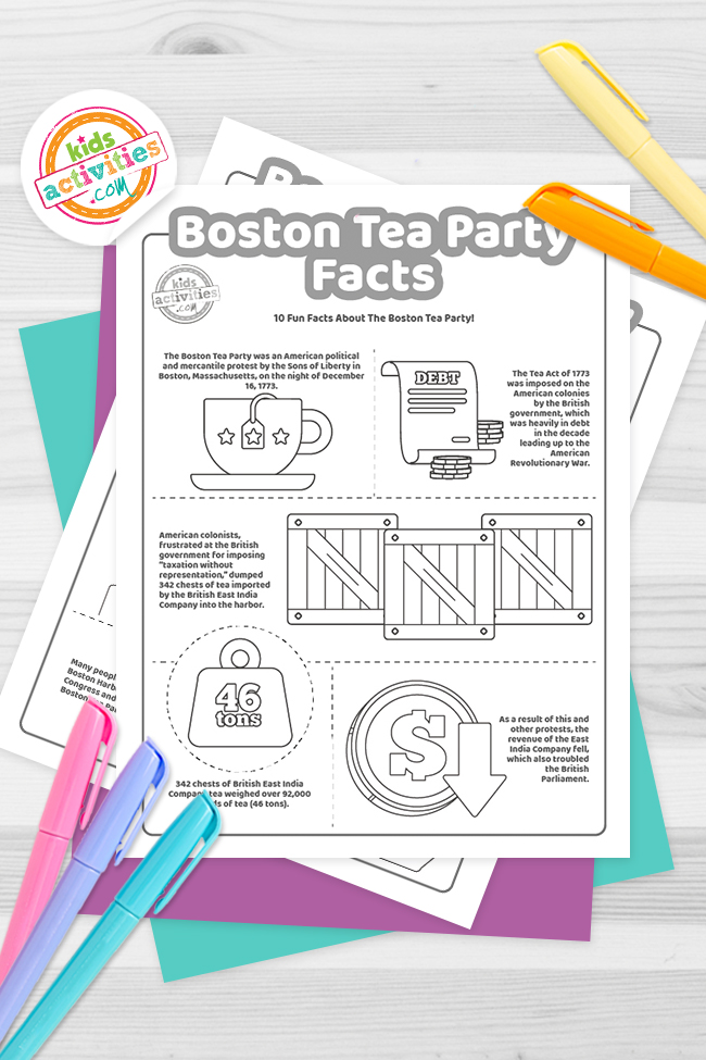 Boston tea party facts free printable kids activities blog