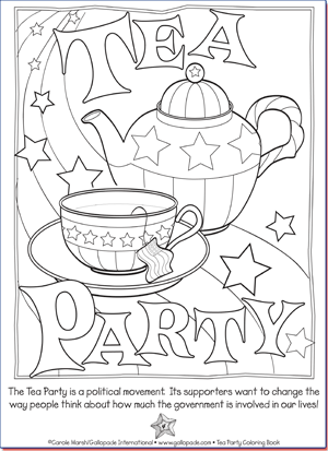 Tea party coloring pages