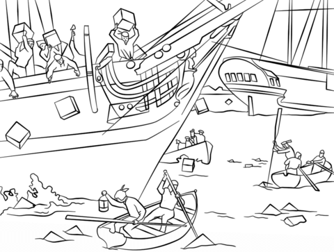 Boston tea party coloring page free printable coloring pages