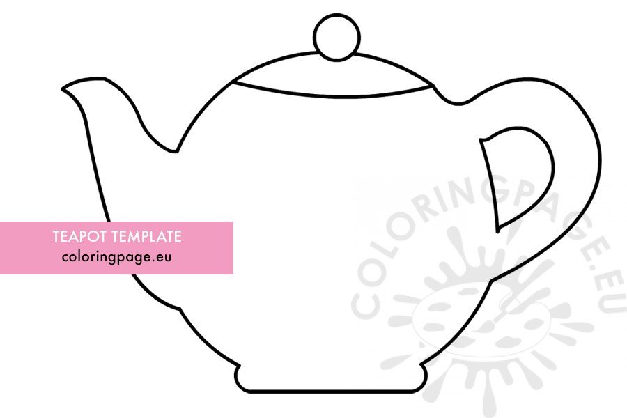 Teapot template printable coloring page