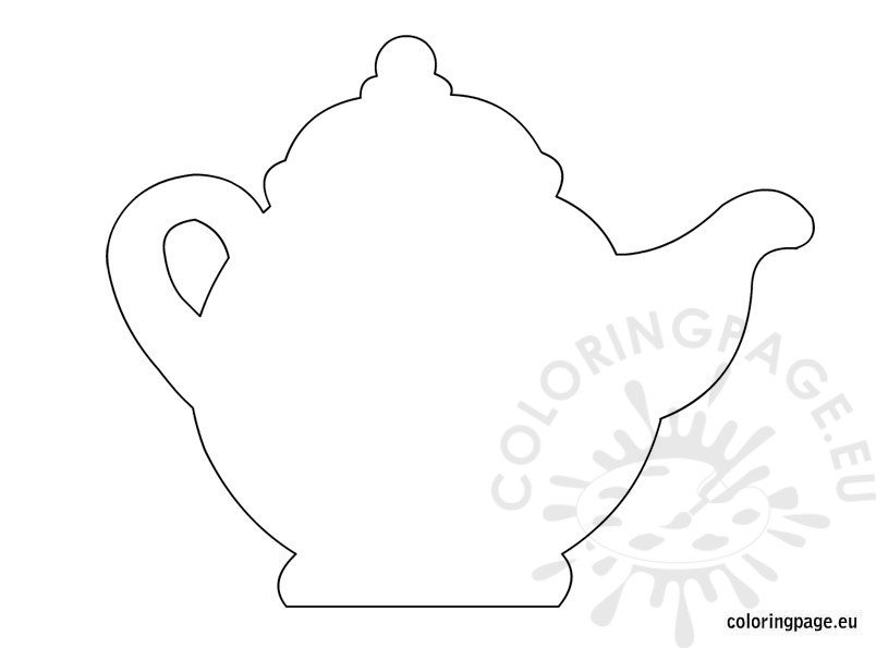 Teapot template coloring page