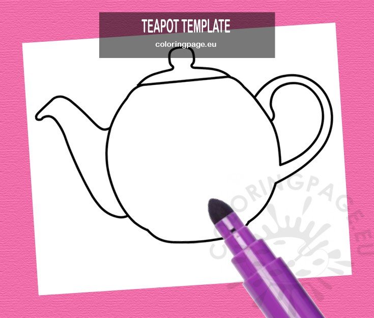 Printable teapot template coloring page