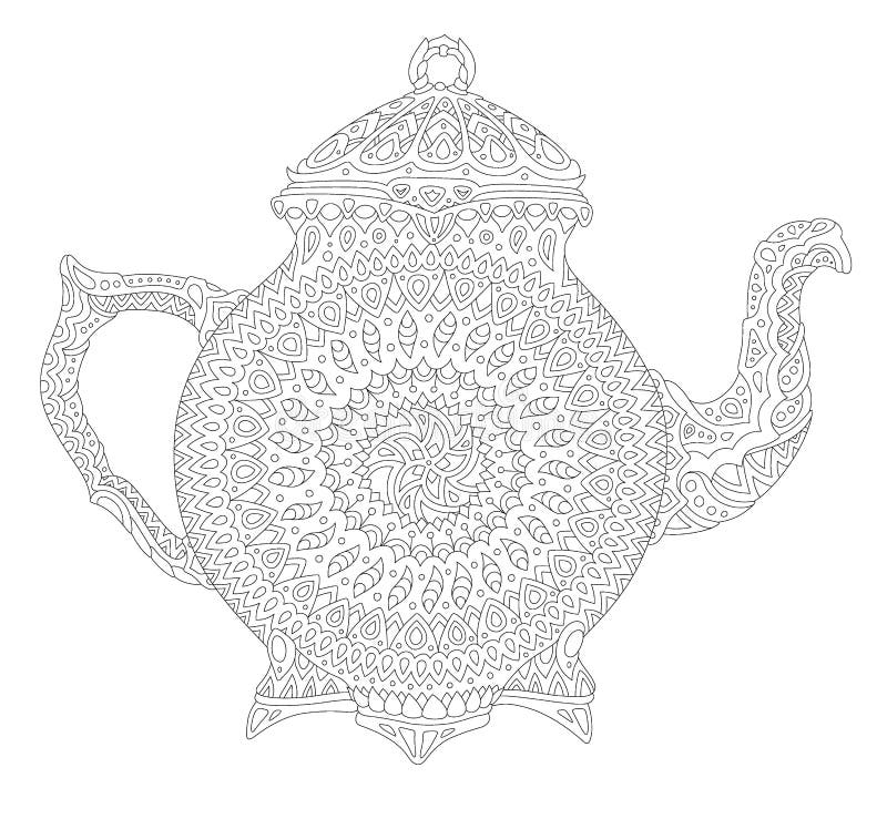 Decorative art teapot stock vector illustration of kitchen