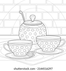 Teapot coloring pages over royalty