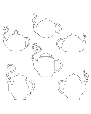 Teapot outline patterns dfx eps pdf png and svg cut files