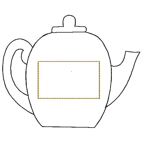 Teapot outline embroidery design