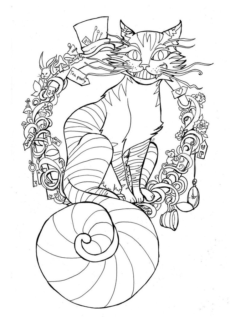 Puuurrfect time for tea lineart by namtia on deviantart animal coloring pages cat coloring page dog coloring page