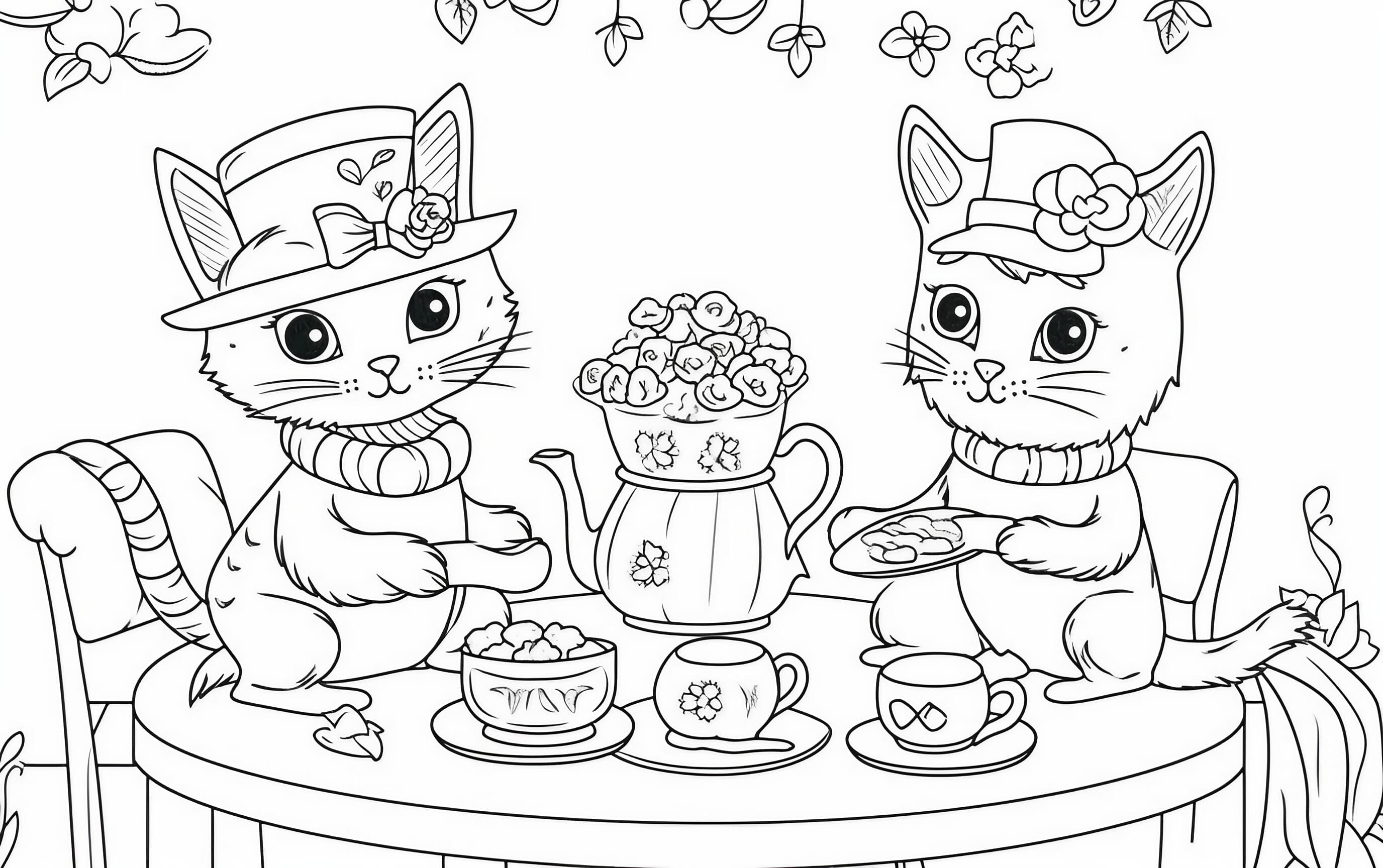 Cat coloring pages for free printable