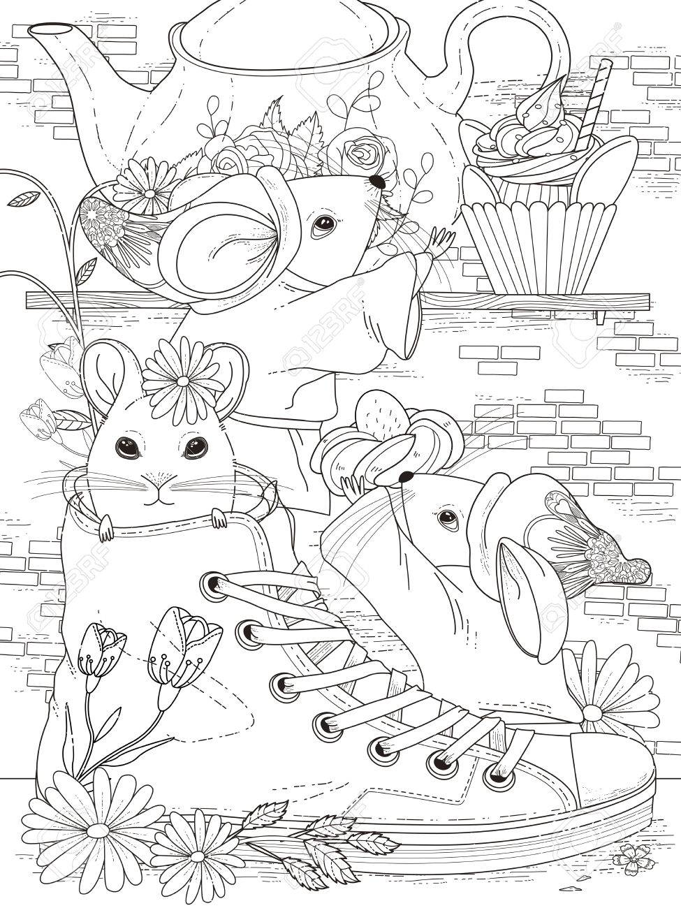 Lovely adult coloring page