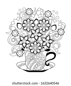 Tea time coloring page images stock photos d objects vectors