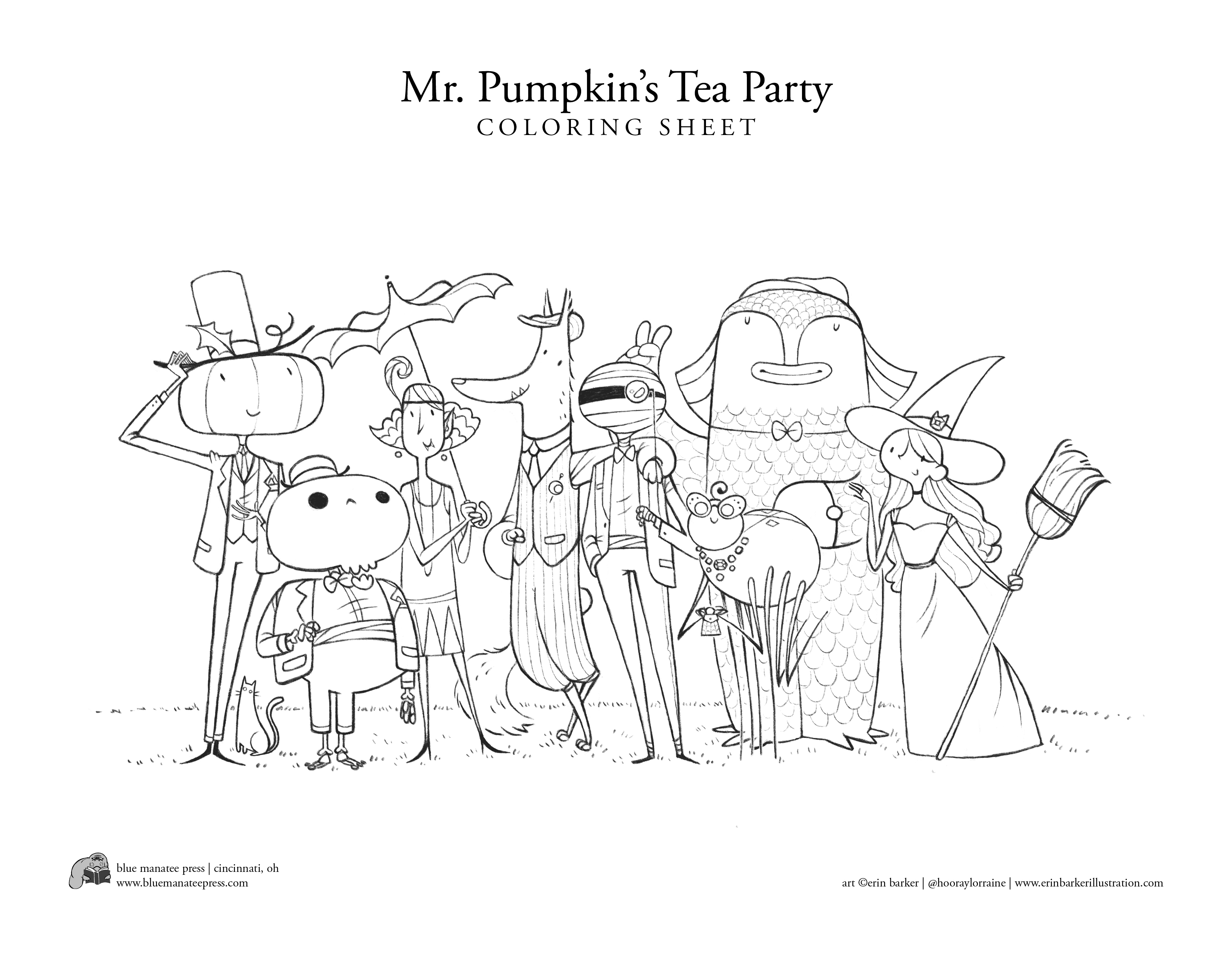 Mr pumpkins tea party activities â blue manatee press