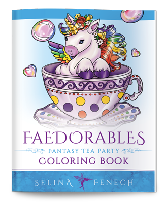 Faedorables fantasy tea party coloring book