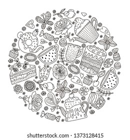 Tea time coloring page images stock photos d objects vectors