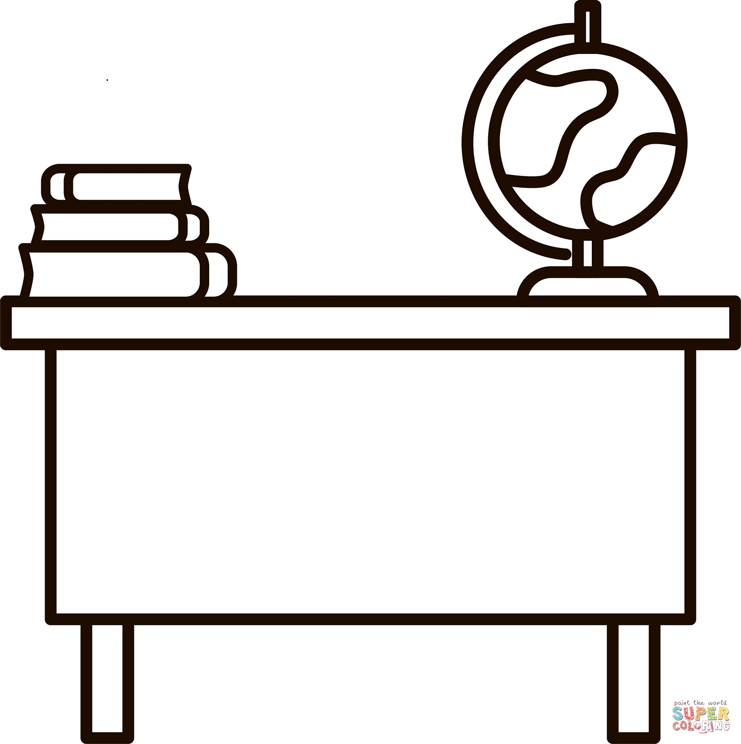 Teacher desk coloring page free printable coloring pages