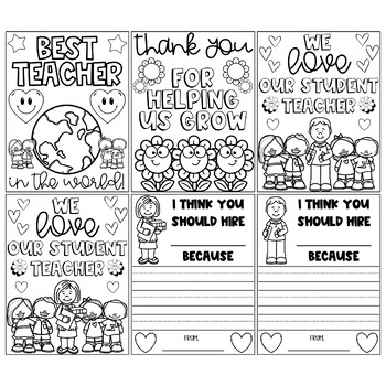 Student teacher thank you coloring pages writing