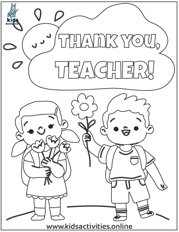 Free printable teachers day coloring pages for preschoolers â kids activities