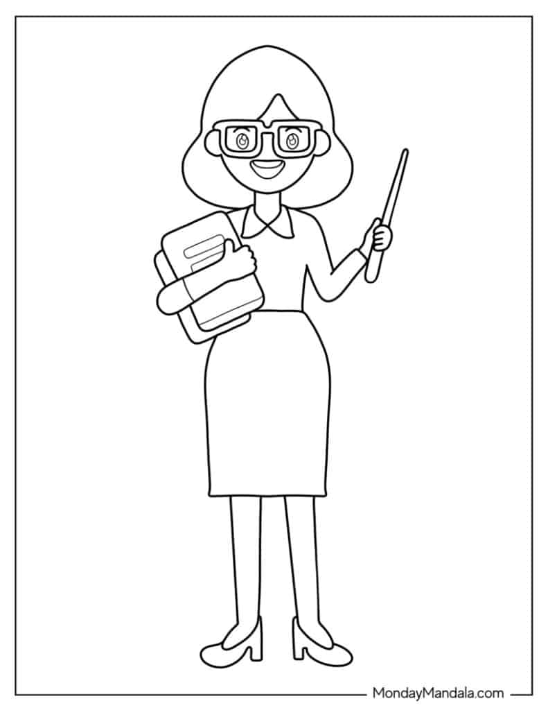 Teacher coloring pages free pdf printables