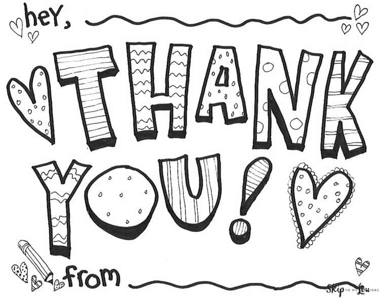 Cute printable thank you sign free coloring page skip to my lou