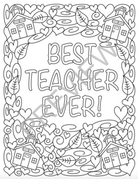 Teacher appreciation coloring pages by color with kona tpt