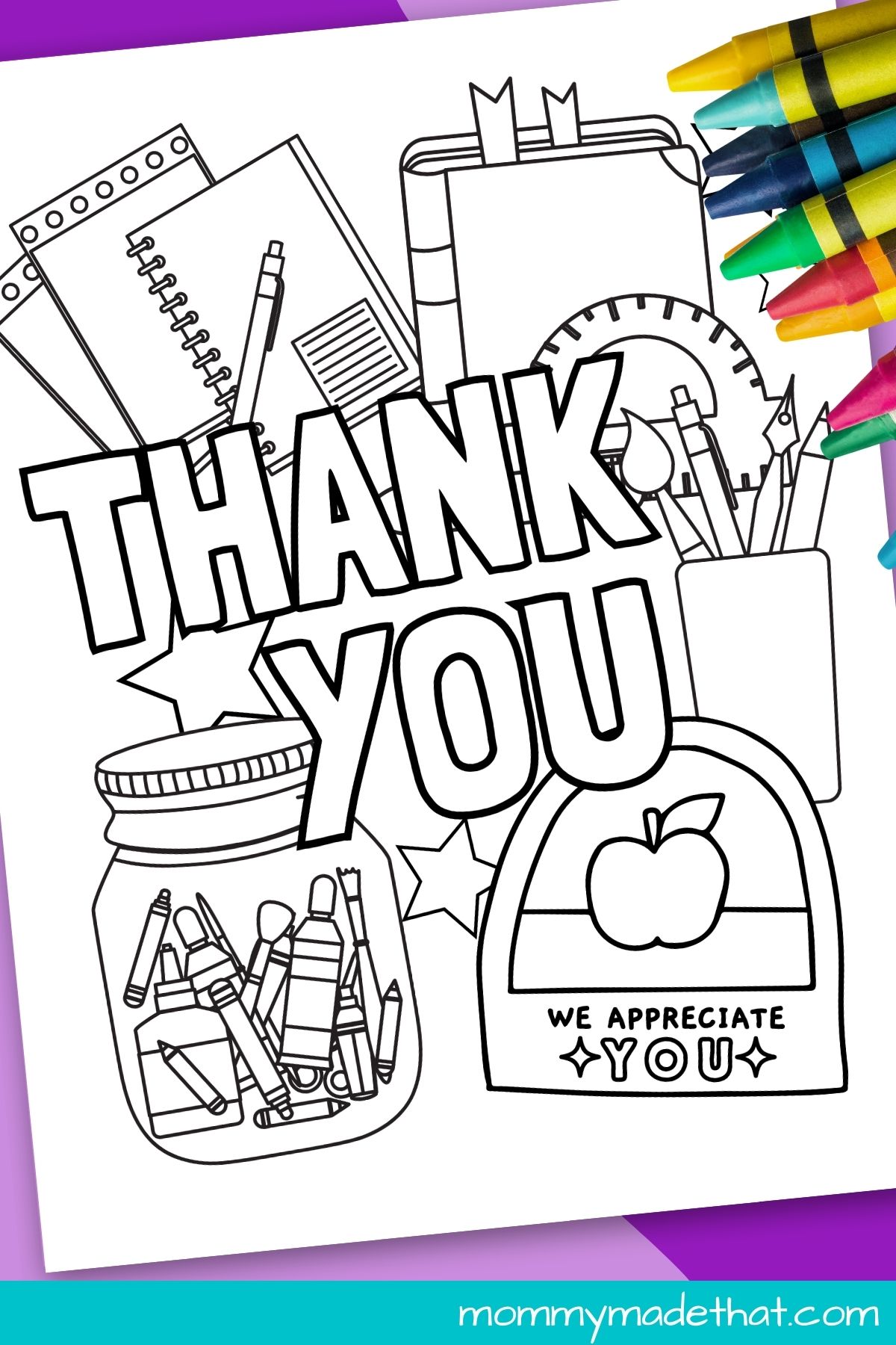 Teacher appreciation coloring pages