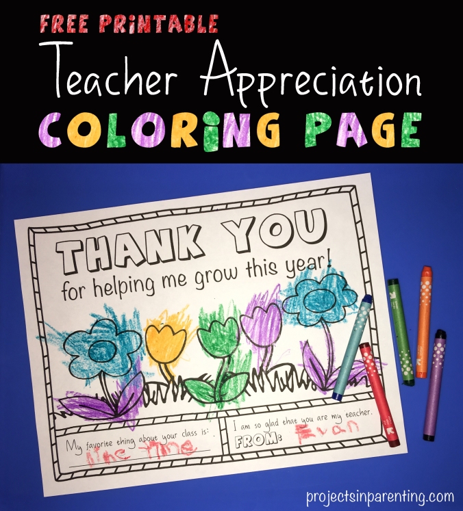 Teacher appreciation coloring page projects in parenting