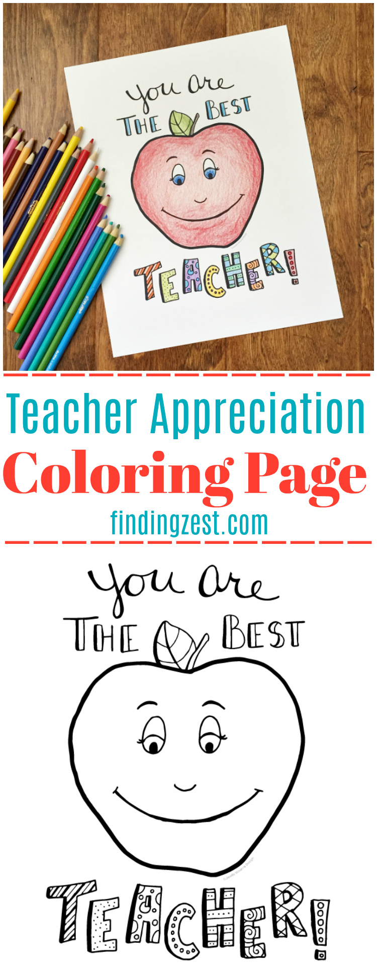 Teacher appreciation coloring page free printable