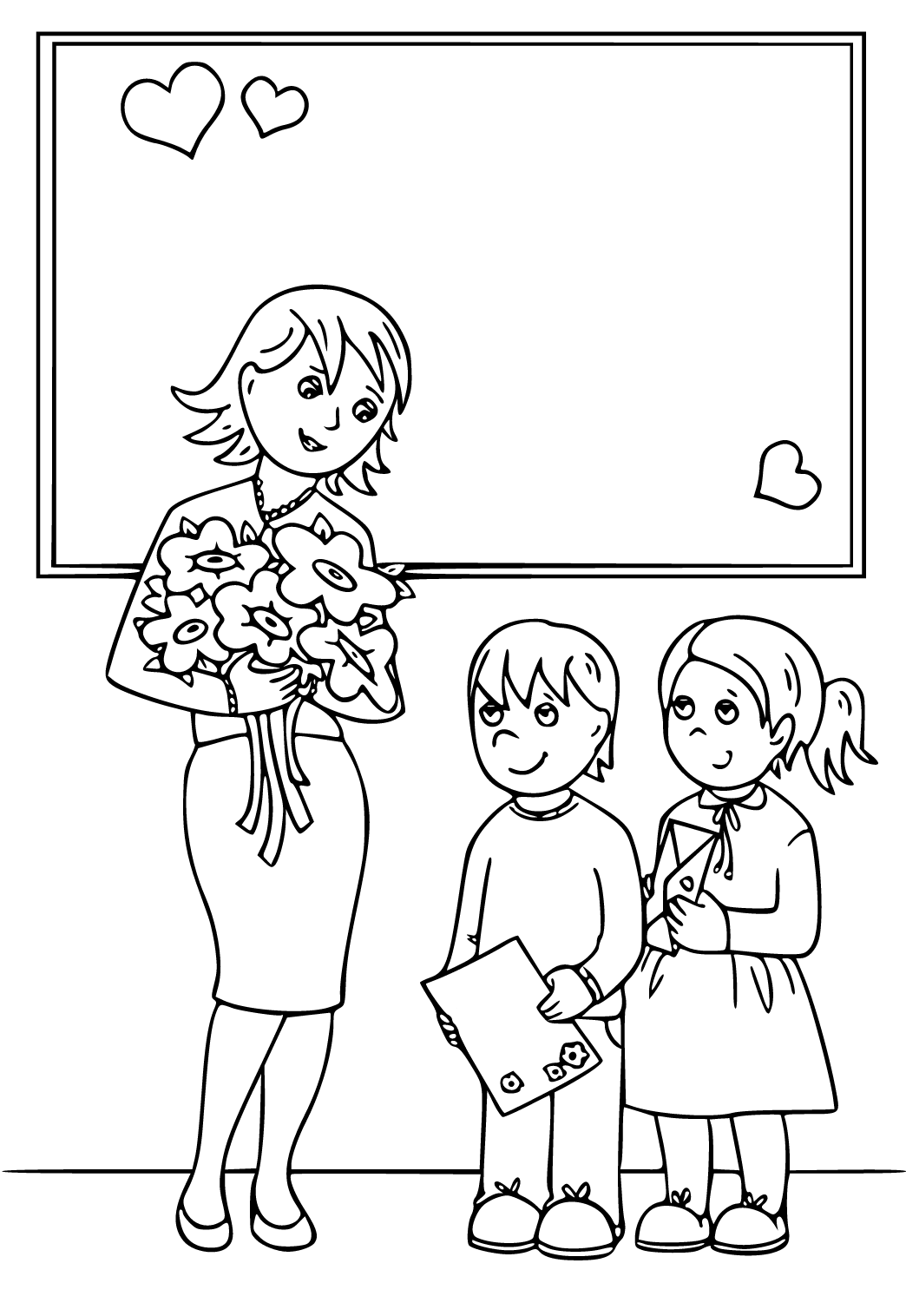 Free printable teacher appreciation flowers coloring page for adults and kids