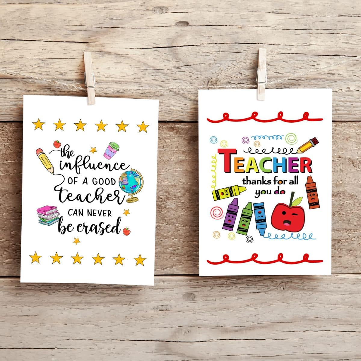 Free teacher appreciation printable cards