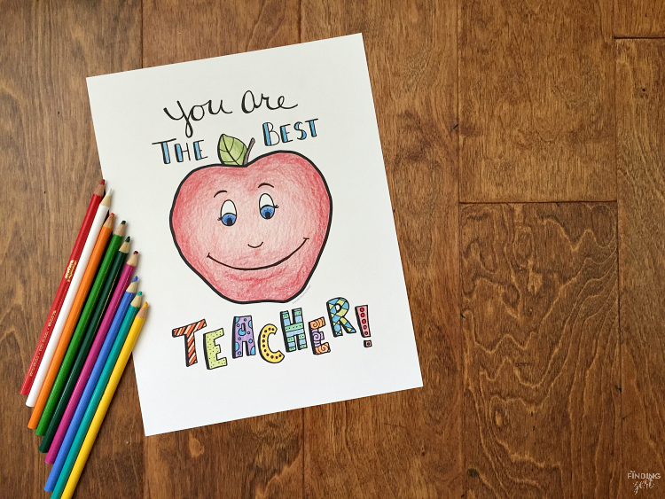 Teacher appreciation coloring page free printable