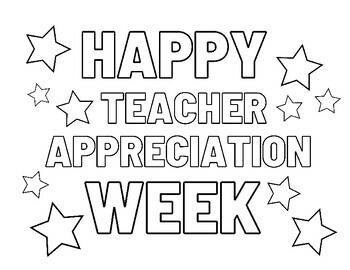 Happy teacher appreciation week coloring pages and thank you card