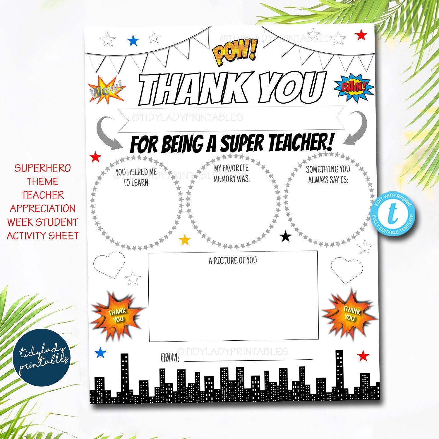 Superhero teacher appreciation staff printable printables