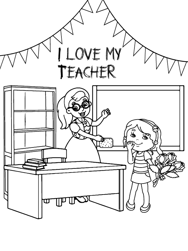 Teachers day coloring pages printable for free download
