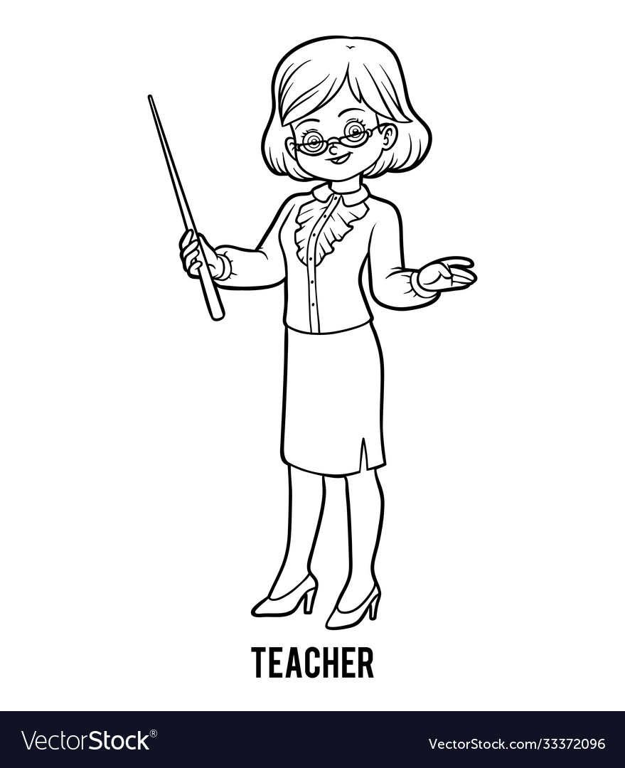 Coloring book teacher royalty free vector image