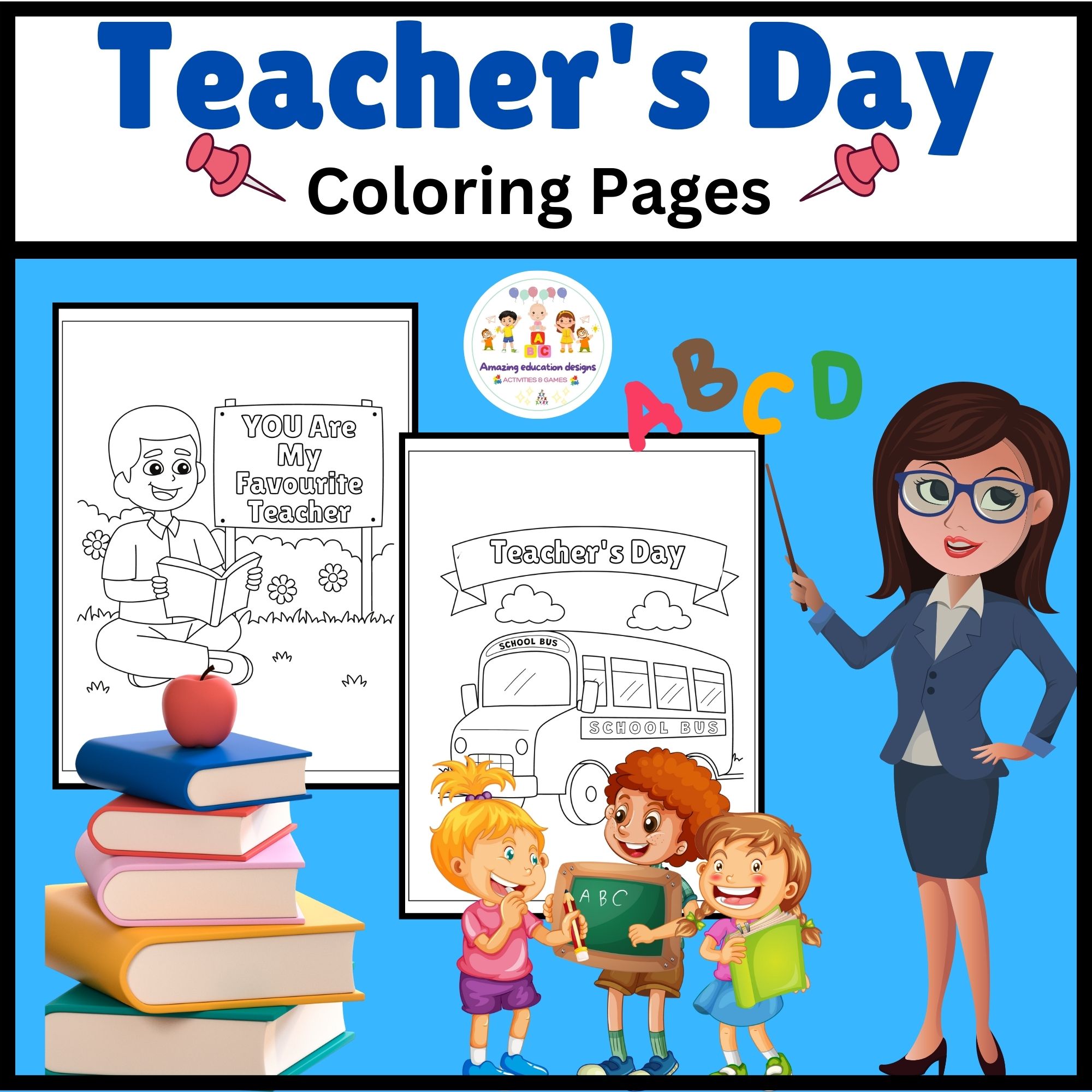 Teachers day coloring pages made by teachers