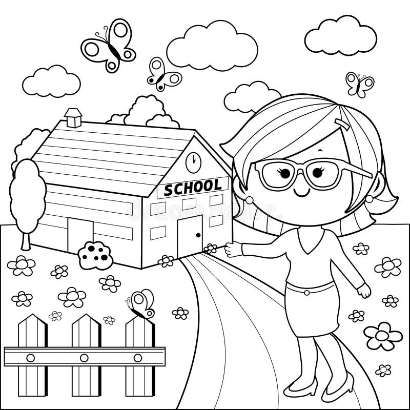 Teacher coloring book stock illustrations â teacher coloring book stock illustrations vectors clipart