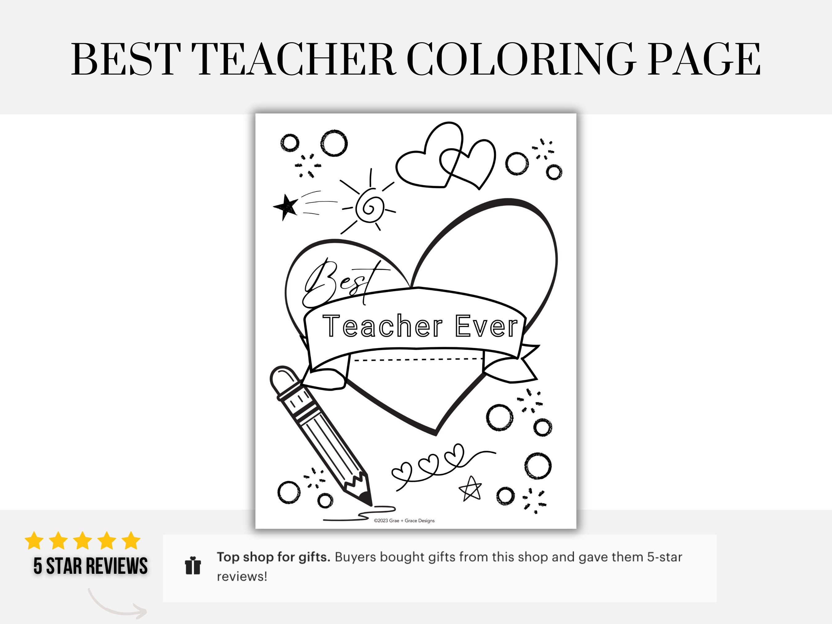 Best teacher coloring page printable instant download coloring page for teacher gift student worksheet appreciation week gift printable gift