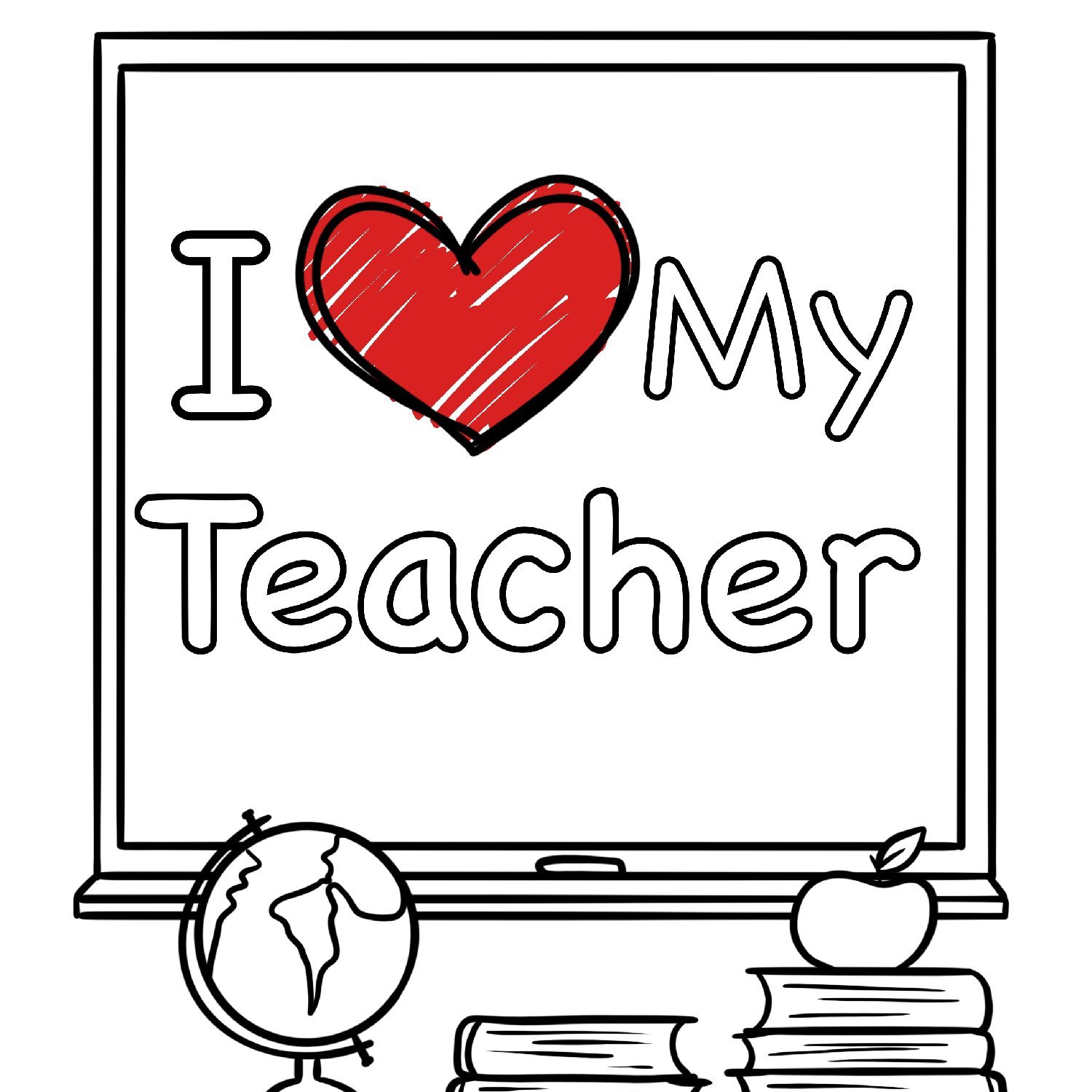 I love my teacher coloring page free printable