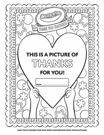 Thank a teacher heart coloring page