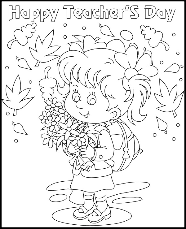 Coloring sheet happy teachers day