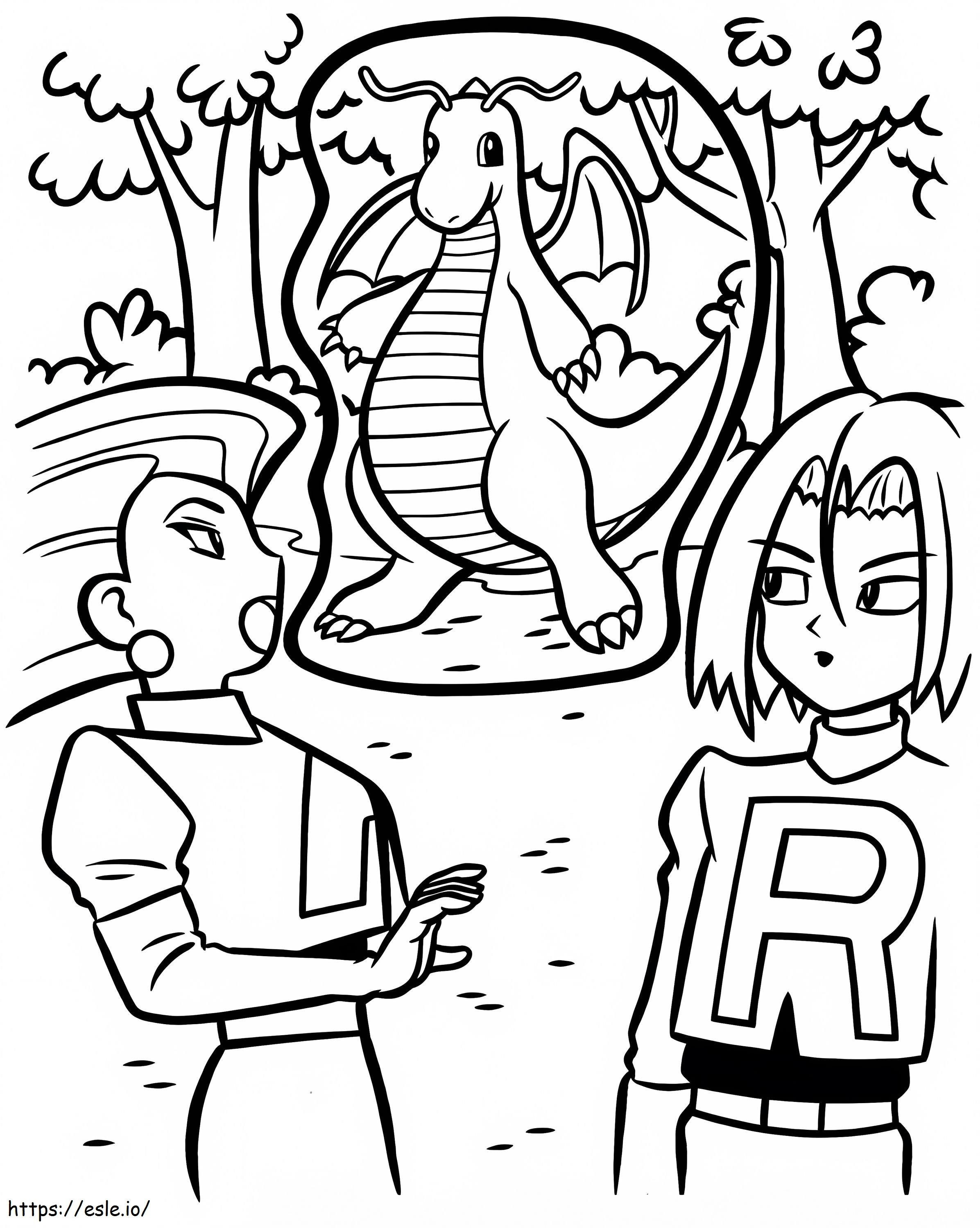 Printable pokemon team rocket coloring page