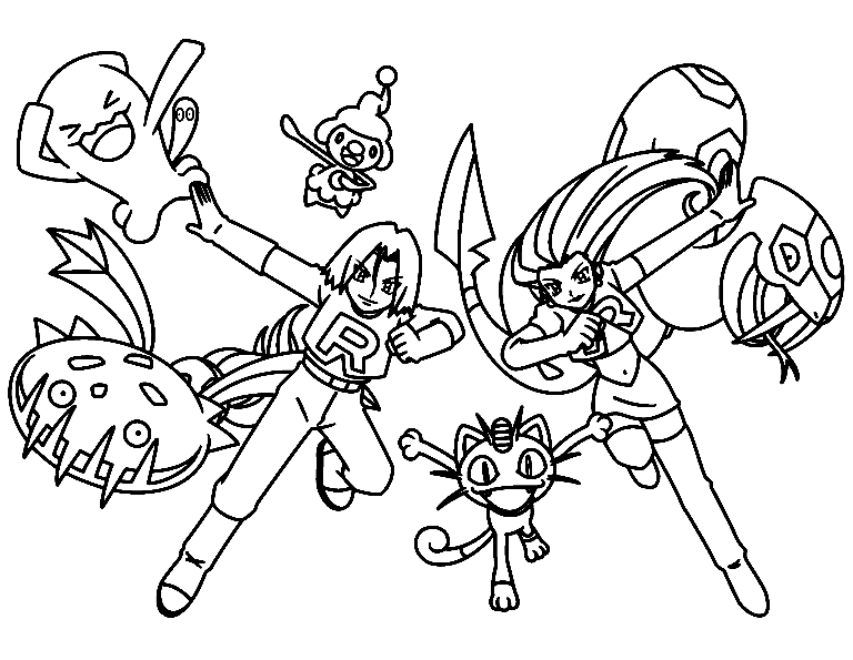 Team rocket coloring pages