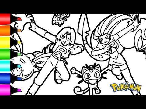 Coloring pages team rocket and pokemon i fun colouring for kids